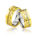 Desenli Altın Alyans 0702