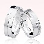 Harem Altın Taşlı Beyaz Altın Alyans 0704-2