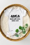 Unisex Beyaz Amca Baba Gibi Ama Daha Cool Baskılı Yarım Kollu Body  Zıbın