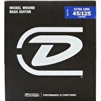 Jim Dunlop DBN45125XL Nikel XL 5 Teli Bas Gitar Teli (45-125)