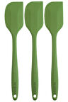 Silikon Spatula Seti 3Lü Büyük Boy Yanmaz Çizmez Yeşil