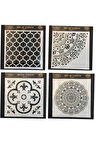 Boya Stencil (şablon) 25x25 Cm 4 Lü Set Hdm-110/ Hdm-180 / Hdm-109 / Hdm-96