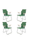 Bofigo 4 Adet Bahçe Sandalyesi Katlanır Sandalye Balkon Sandalyesi Yeşil
