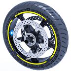 4 Parçalı Kesikli Jant Şeridi Sticker Reflektif & Floresan Renkler Çınar Extreme  Floresan Sarı