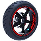 Moto GP İç Dış Jant Şeridi Takım Sticker Reflektif & Floresan Renkler Çınar Extreme  Reflektif Kırmızı
