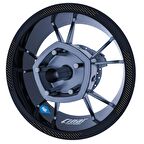 Karbon Fiber Dokulu Double Stripe Jant Şeridi Sticker Çınar Extreme