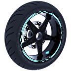 Moto GP Yarış Bayraklı Jant Şeridi Sticker Reflektif & Floresan Renkler Çınar Extreme  Nane Yeşili