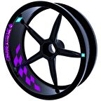 Gp Flag Damalı İç Jant Şeridi Sticker Reflektif, Floresan, Özel Renkler Çınar Extreme  Patlıcan Moru