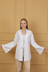 Doğal Viskon Kumaş Cepli Bağcıklı Kadın Kimono 1167 – Hafif, Dökümlü, Akışkan, Yazlık Model