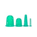Silikon Selülit ve Yüz  Masaj Kupa Seti 4'lü Yeşil Renk