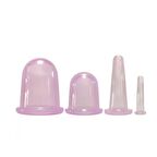 Silikon Selülit ve Yüz  Masaj Kupa Seti 4'lü Mor Renk