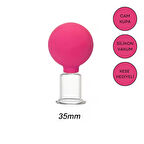 Silikon Vakumlu Yüz ve Boyun İçin Cam Masaj Kupası No:3 Gül Pembe Renk