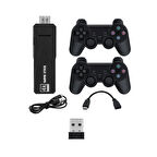 Winex 4K Android TV Stick ve Retro Game Konsol 10000 Atari Makinası Oyunlu 64GB Siyah