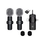 ScHitec 3in1 Type-C Lightning 3.5mm Çıkışlı İkili Kablosuz HD Wireless Yaka Mikrofonu K3519