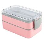 BUFFER® 2 Bölmeli Çok Amaçlı 900 ml Kapasiteli Çatal ve Kaşıklı Dayanıklı Beslenme Kabı