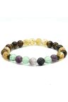 Dönüşümlü Sitrin - Kaplan Gözü- Florit Doğal Taş Bileklik 8 mm