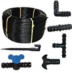 Delikli Bahçe Damla Sulama Ekonomik Set 20 cm 100 mt