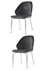 2 Adet Dolce Sandalye Metal Krom Sandalye Mutfak Salon Yemek Odası Sandalyesi
