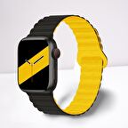 Cosmostech Akıllı Saat Watch için Uyumlu 42MM 44MM 45MM 49MM 1/2/3/4/5/6/se/7/8/ultra Magnetli Kordon ve Kayışı Siyah(Sarı)