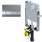 Serel Smooth Asma Klozet İçin Metal Ayaklı Gömme Rezervuar Set