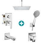 ECA Niobe Ankastre Gömme Banyo Bataryası Duş Seti Tüm Parçalar Dahil 40x40 