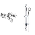 ECA Quadrille Banyo Bataryası + T-MAY Kalemli Oval Borulu Hareketli Sürgülü Duş Seti Üst Takımı