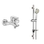 ECA Niobe Banyo Bataryası + T-MAY Lidya Oval Borulu Hareketli Sürgülü Duş Seti Üst Takımı