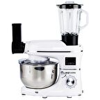 Yasomi Sm 1504bml Beyaz Led Ekranlı Kıyma Çekme Aparatlı Ve Blender Stand Mikser Mutfak Şefi 1500w