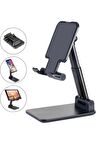 Masa Üstü Telefon Standı & Masa Üstü Tablet Standı Kademeli Yükseklik Ayarlı Aynalı Pembe
