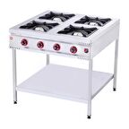 Işıkgaz Silverinox Endüstriyel Lpg Tüplü Taban Raflı Midi 4 Gözlü Ocak