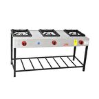 Himaksan Endüstriyel Tip Lpg Tüplü 3 Gözlü Yüksek Ayak Lokanta Ocağı