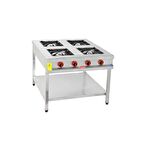 Himaksan Endüstriyel 90 X 90 Cm Lpg Tüplü Taban Raflı 4 Gözlü Ocak