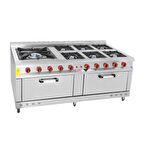 Himaksan Endüstriyel 200x100 Cm 7+2 Lpg Tüplü 7 Li Kuzine Ocak