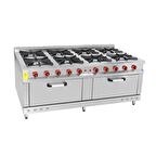 Himaksan Endüstriyel 200x100 Cm 8+2 Doğalgazlı 8 Li Kuzine Ocak