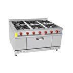 Himaksan Endüstriyel 150x100 Cm 6+1 Doğalgazlı 6 Lı Kuzine Ocak