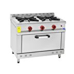 Himaksan Endüstriyel 100x60 Cm 2+1 Lpg Tüplü 2 Li Kuzine Ocak