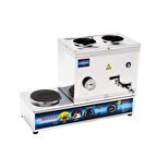 Mizan Çift Demlikli Elektrikli Pleytli Çay Kazanı 30 Lt. Çay Ocağı Mc207