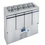 Karacasan Endüstriyel 304 Çelik Kaliteli 632 Lt 186 cm Dört Kapılı Alttan Motorlu Küvetli Yatay Buzdolabı