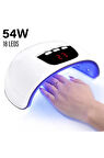 54W UV LED Jel Tırnak Kurutucu Kızılötesi Sensör LCD Ekran 18 Led