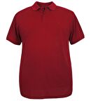 Büyük Beden Erkek Tişört Polo Yaka Düz Pike Bordo