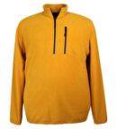 Erkek Büyük Beden Yarım Fermuarlı Polar Sweat Sarı
