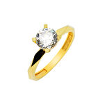 14 Ayar Köşeli Tektaş Yüzük