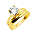 14 Ayar Tektaşlı Yüzük