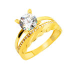 14 Ayar Burgu Tektaşlı Alyans