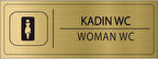 Mayeka Kadın Wc İsimlik Altın Metal Kapı İsimliği Levhası Yönlendirme Tabelası
