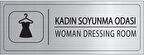 Mayeka Kadın Soyunma Odası İsimlik Gümüş Metal Kapı İsimliği Levhası Yönlendirme Tabelası