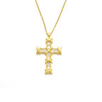 Çelik Kolye Kadın Altın Kaplama Haç Model KLY-641