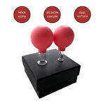 Mika Silikon Vakumlu Yüz Masaj Kupası 2'li Set Kırmızı Renk