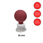 Mika Silikon Vakumlu Boyun Bölgesi Kullanım İçin Masaj Kupası No:4 Kırmızı Renk