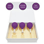 Mika Silikon Vakumlu Yüz Masaj Kupası 3'lü Set Mor Renk